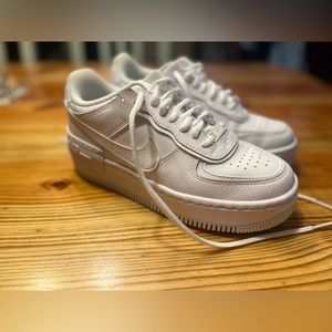 Womens Air Force 1 shadow white shoes size 6